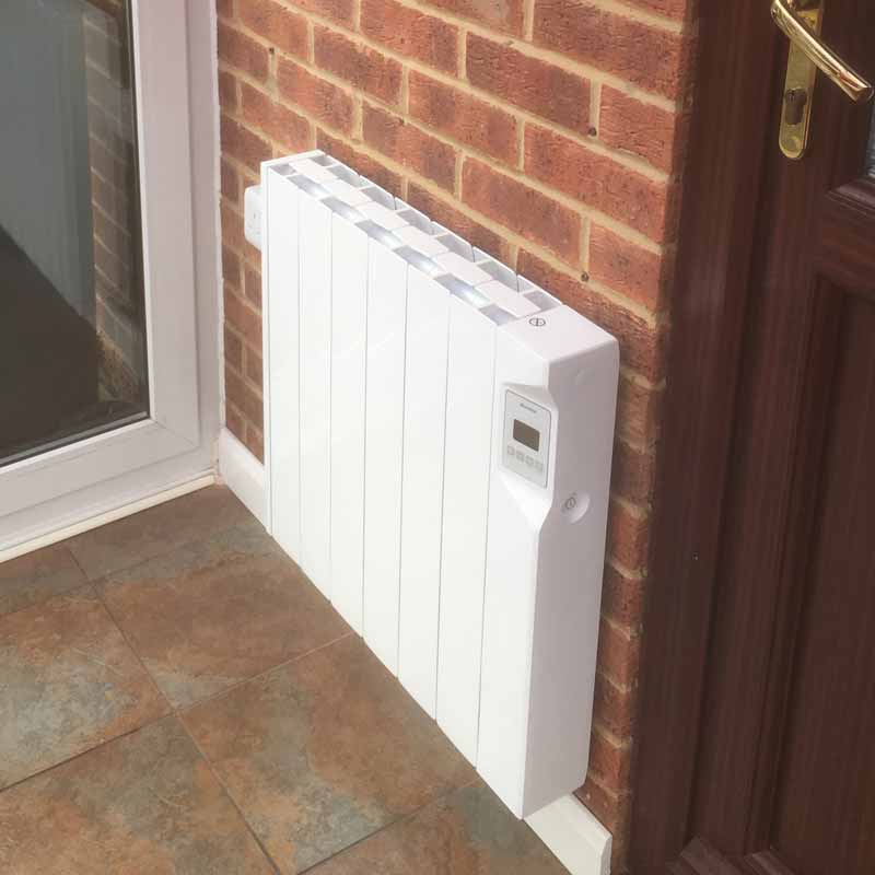 Smart electric radiator in a conservatory